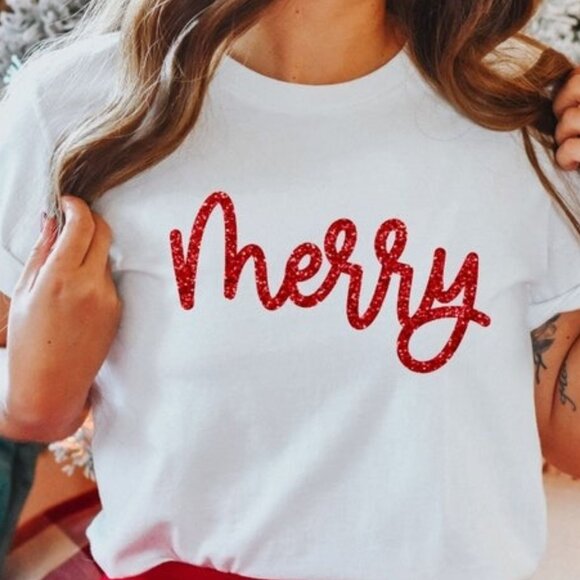 Merry Christmas Shirt, Christmas Holiday Tee - Picture 1 of 4